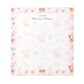Bloc-note Aquarelle douce rose pâle lapin Nom du motif (Devant)