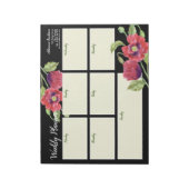 Bloc-note Aquarelle du planificateur hebdomadaire Rouge Papi (Tourné)