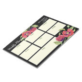 Bloc-note Aquarelle du planificateur hebdomadaire Rouge Papi (Incliné)