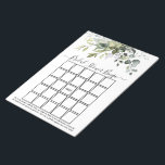 Bloc-note Aquarelle Fête des mariées de verdure Bingo<br><div class="desc">Elégant Aquarelle moderne Botanical Greenery Fête des mariées Feuilles de Bingo Notepad comprend des feuilles d'eucalyptus,  feuillage botanique vert,  feuilles bleus poussiéreux et d'autres belles plantes botaniques. Script de calligraphie branché.</div>