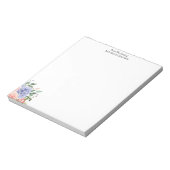 Bloc-note Aquarelle Fleur Hydrangea Bleu Rose (Tourné)