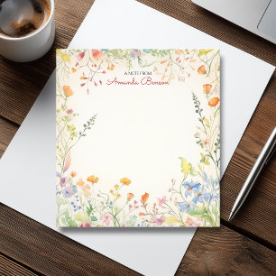 Bloc-note Aquarelle Fleur sauvage douce Pastel Floral