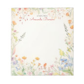 Bloc-note Aquarelle Fleur sauvage douce Pastel Floral (Devant)