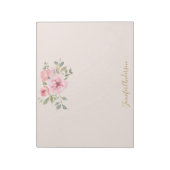 Bloc-note Aquarelle Fleur sauvage Lush Blush Rose Floral (Tourné)