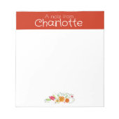 Bloc-note Aquarelle fleur sauvage vintage rouge (Devant)