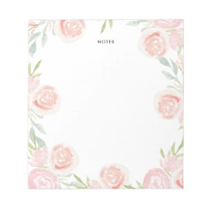 Bloc-note Aquarelle Fleurs Roses Roses Roses Roses Rouges Pe