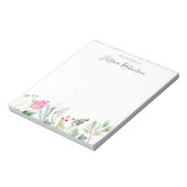 Bloc-note Aquarelle Fleurs sauvages Nom personnalisé Floral (Tourné)