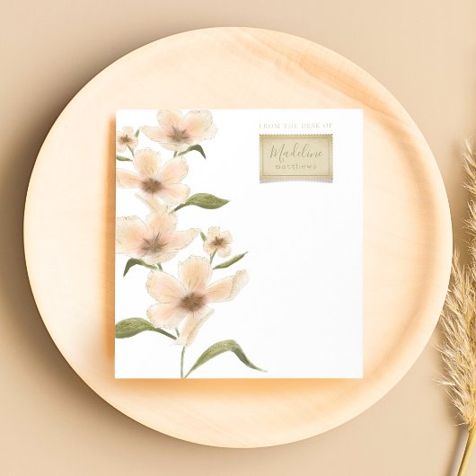 Bloc-note Aquarelle Fleurs sauvages Nom personnalisé Vintage