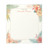 Bloc-note Aquarelle Fleurs tropicales & Nature Feuille (Devant)