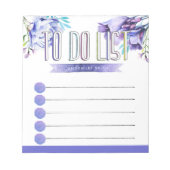 Bloc-note Aquarelle fleurs violet Organisé pour faire la lis (Devant)