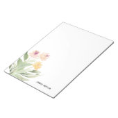 Bloc-note Aquarelle Floral Moderne de Printemps avec Feuilla (Incliné)