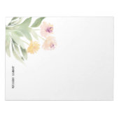 Bloc-note Aquarelle Floral Moderne de Printemps avec Feuilla (Devant)