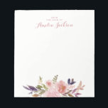 Bloc-note Aquarelle Floral Rose Papier à lettres personnalis<br><div class="desc">Plus de jolis Notepads dans le Little Bayleigh Store!</div>