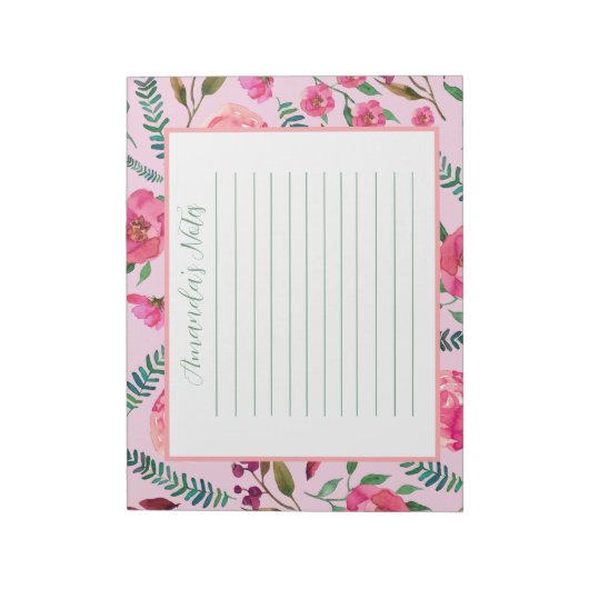 Bloc-note Aquarelle Florale (Tourné)