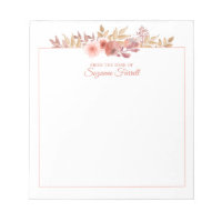 Aquarelle florale du bureau de la broche de script