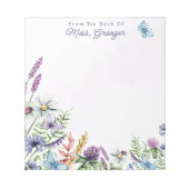 Bloc-note Aquarelle Florale du bureau de l'enseignant (Devant)
