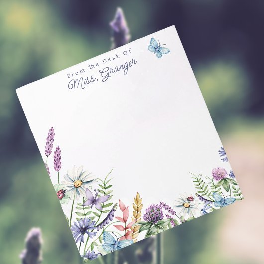 Bloc-note Aquarelle Florale du bureau de l'enseignant