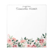Bloc-note Aquarelle florale Fleurs sauvages Nom personnalisé (Devant)