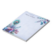 Bloc-note Aquarelle Florale Peacock Personnalisée (Tourné)