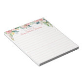 Bloc-note Aquarelle florale rose rose rose Script Lined (Incliné)