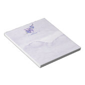 Bloc-note Aquarelle Florale violet Monogramme papeterie (Incliné)