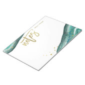 Bloc-note Aquarelle Géode Turquoise avec Typographie Or (Incliné)