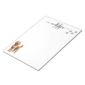 Bloc-note Aquarelle Goldendoodle Monogramme Personnalisé (Incliné)