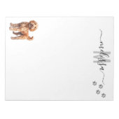 Bloc-note Aquarelle Goldendoodle Monogramme Personnalisé (Devant)