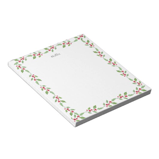 Bloc-note Aquarelle Holly Garland (Incliné)