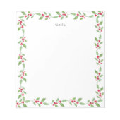 Bloc-note Aquarelle Holly Garland (Devant)