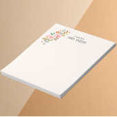 Bloc-note Aquarelle jaune clair Floral Note de l'enseignant