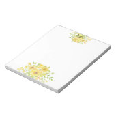 Bloc-note Aquarelle jaune floral (Tourné)
