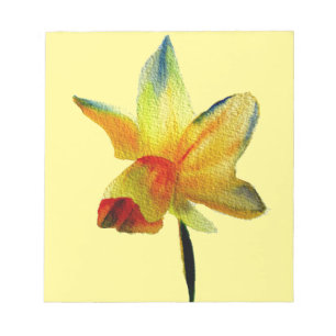 Bloc-note Aquarelle jonquille jaune art Fleur de printemps