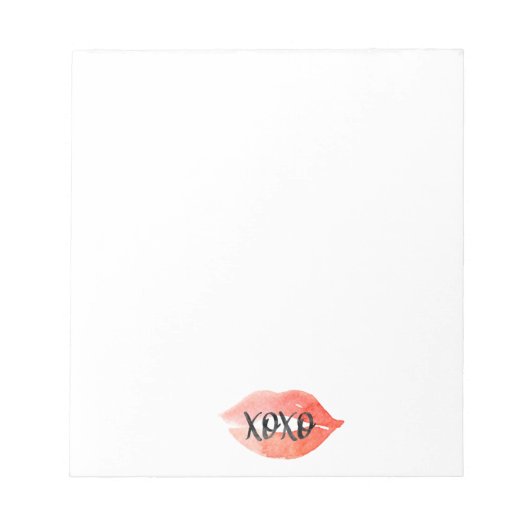 Bloc-note Aquarelle Kiss XOXO (Devant)