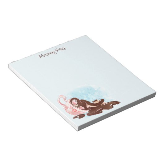 Bloc-note Aquarelle Kitty Cat et Café (Incliné)