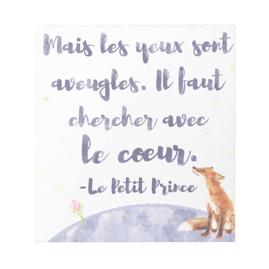 Bloc-note Aquarelle Le Petit Prince Le Petit Prince Le Petit (Devant)
