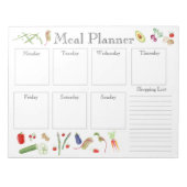 Bloc-note Aquarelle Légumes et planificateur de repas de fru (Devant)