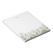 Bloc-note Aquarelle Lily Fleurs de printemps blanc Personnal (Incliné)