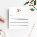 Bloc-note Aquarelle | Lined<br><div class="desc">Le design de bloc-notes à doublure chic pour les enseignants est doté d'une illustration de pomme d'aquarelle rouge en haut,  avec votre nom ou votre choix de personnalisation en dessous.</div>