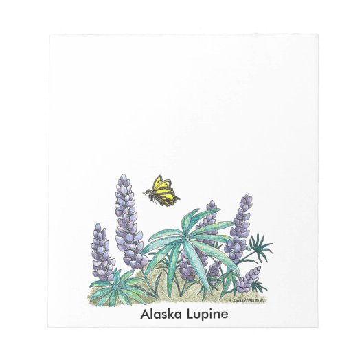 Bloc-note Aquarelle Lupine Alaska Notepad 40 Pg. (Devant)