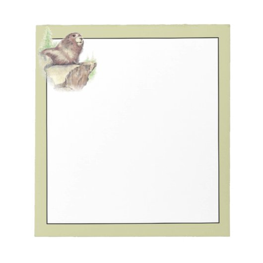 Bloc-note Aquarelle mignonne Marmotte animal (Devant)