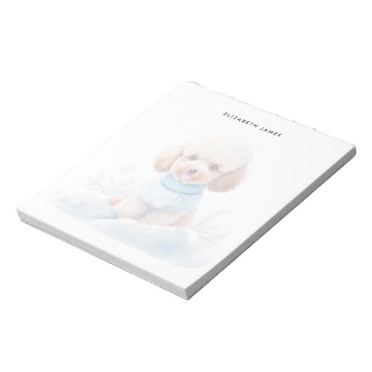 Bloc-note Aquarelle mignonne Miniature Apricot Poodé Chien c (Tourné)