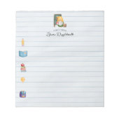 Bloc-note Aquarelle mignonne Professeur Gnome Avec Lignes (Devant)