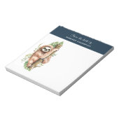 Bloc-note Aquarelle mignonne Sloth & Feuilles tropicaux (Tourné)