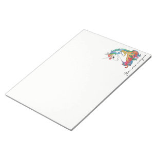 Bloc-note Aquarelle mignonne unicorne arc-en-ciel
