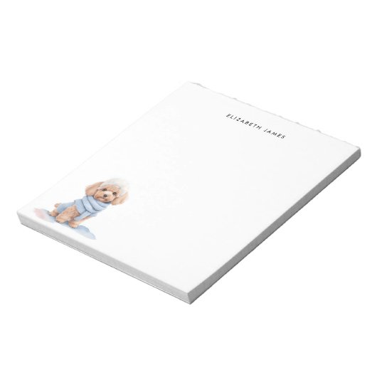 Bloc-note Aquarelle Miniature Apricot Poodé Chien chiot (Tourné)