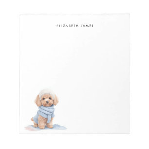 Bloc-note Aquarelle Miniature Apricot Poodé Chien chiot