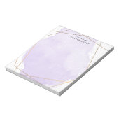 Bloc-note Aquarelle moderne Splash or/violet Personnalisé (Tourné)