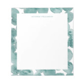 Bloc-note Aquarelle moderne Vert Mousse de mer Turquoise (Devant)