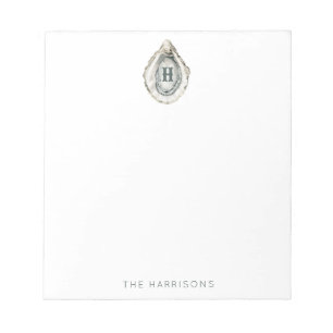Bloc-note Aquarelle Monogramme Huître côtière